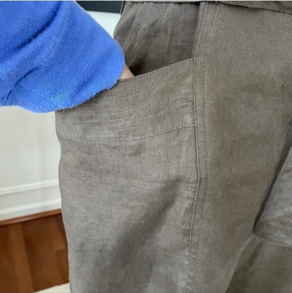 Animale Mocha Linen Asymmetrical Zip Sheath Dress Bucket Pockets 8 modern - Picture 4 of 13